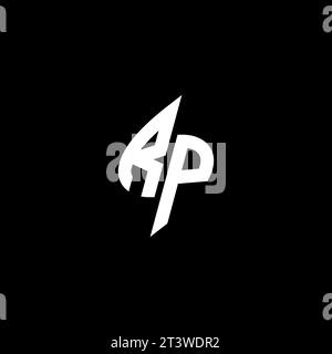 RP monogram esport logo design with cool shape concept in vector Stock Vector