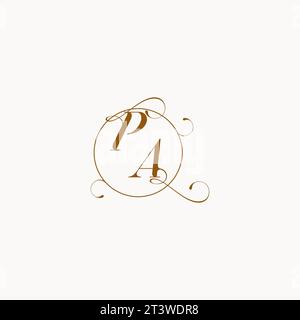 PA uniquely wedding logo symbol of your marriage and you can use it on your wedding stationary Stock Vector