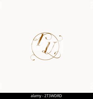 IU uniquely wedding logo symbol of your marriage and you can use it on your wedding stationary Stock Vector