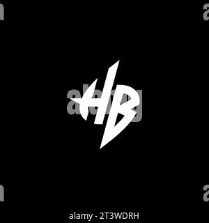 HB monogram esport logo design with cool shape concept in vector Stock Vector