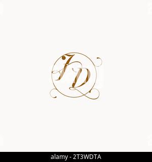 JD uniquely wedding logo symbol of your marriage and you can use it on your wedding stationary Stock Vector