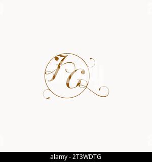JG uniquely wedding logo symbol of your marriage and you can use it on your wedding stationary Stock Vector