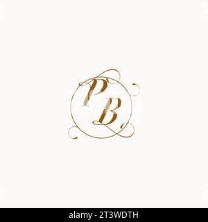 PB uniquely wedding logo symbol of your marriage and you can use it on your wedding stationary Stock Vector