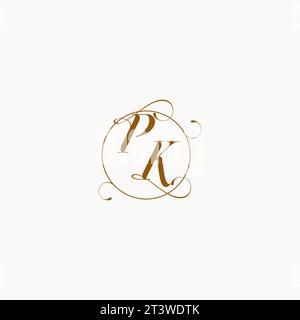 PK uniquely wedding logo symbol of your marriage and you can use it on your wedding stationary Stock Vector