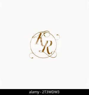 KR uniquely wedding logo symbol of your marriage and you can use it on your wedding stationary Stock Vector