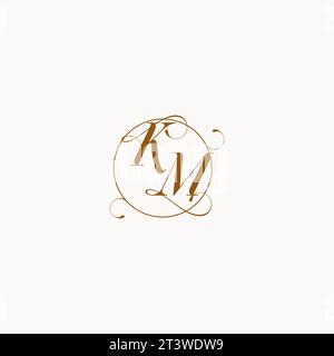 KM uniquely wedding logo symbol of your marriage and you can use it on your wedding stationary Stock Vector