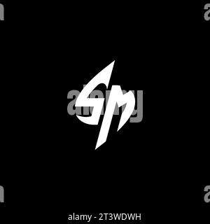 SM monogram esport logo design with cool shape concept in vector Stock Vector