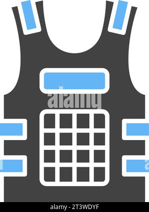 Illustration of bulletproof vest icon in black and white. Isolated flat ...
