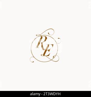 RE uniquely wedding logo symbol of your marriage and you can use it on your wedding stationary Stock Vector