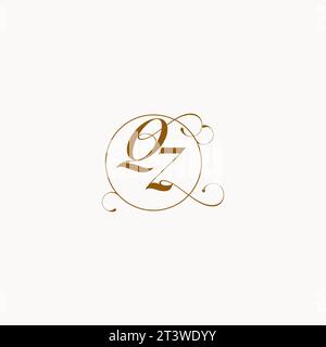QZ uniquely wedding logo symbol of your marriage and you can use it on your wedding stationary Stock Vector