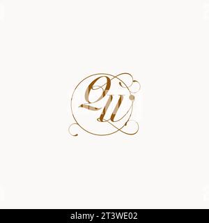 QW uniquely wedding logo symbol of your marriage and you can use it on your wedding stationary Stock Vector