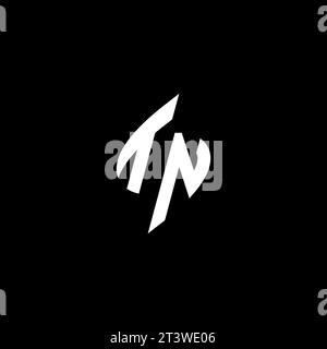 TN monogram esport logo design with cool shape concept in vector Stock Vector