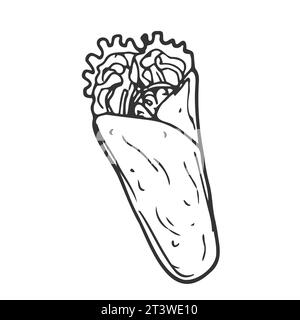 Vector doodle illustration of kebab in vector Stock Vector