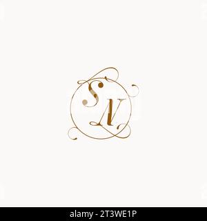 SN uniquely wedding logo symbol of your marriage and you can use it on your wedding stationary Stock Vector
