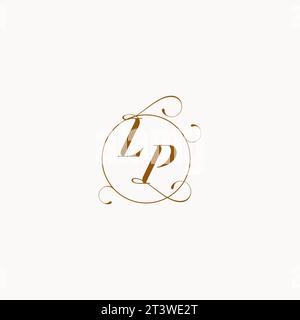 LP uniquely wedding logo symbol of your marriage and you can use it on your wedding stationary Stock Vector