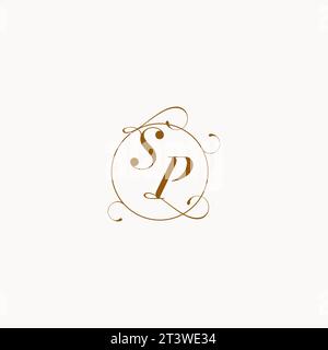SP uniquely wedding logo symbol of your marriage and you can use it on your wedding stationary Stock Vector