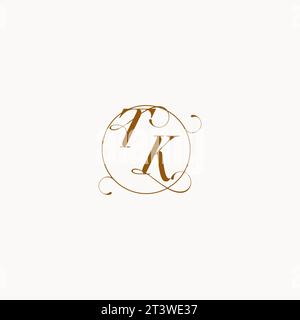 TK uniquely wedding logo symbol of your marriage and you can use it on your wedding stationary Stock Vector