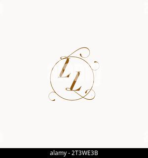 LL uniquely wedding logo symbol of your marriage and you can use it on your wedding stationary Stock Vector