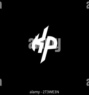 KP monogram esport logo design with cool shape concept in vector Stock Vector