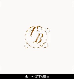 TB uniquely wedding logo symbol of your marriage and you can use it on your wedding stationary Stock Vector