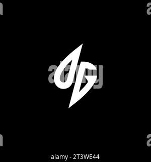 OG monogram esport logo design with cool shape concept in vector Stock Vector