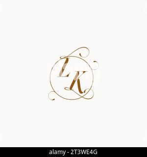 LK uniquely wedding logo symbol of your marriage and you can use it on your wedding stationary Stock Vector