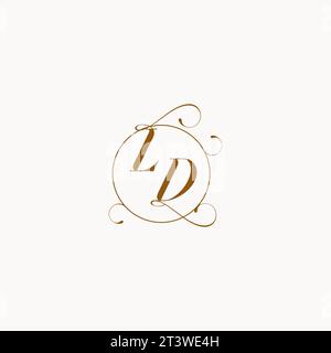 LD uniquely wedding logo symbol of your marriage and you can use it on your wedding stationary Stock Vector
