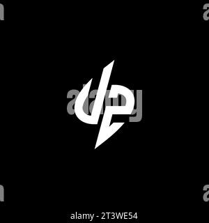 UZ monogram esport logo design with cool shape concept in vector Stock Vector