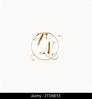 TN uniquely wedding logo symbol of your marriage and you can use it on your wedding stationary Stock Vector