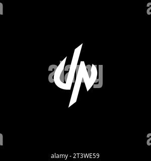 UN monogram esport logo design with cool shape concept in vector Stock Vector