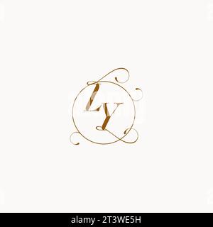 LY uniquely wedding logo symbol of your marriage and you can use it on your wedding stationary Stock Vector