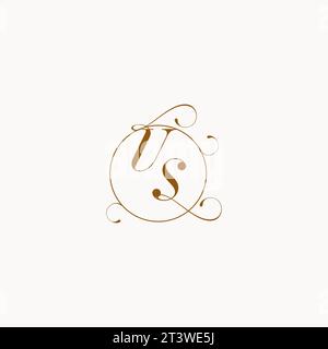 US uniquely wedding logo symbol of your marriage and you can use it on your wedding stationary Stock Vector