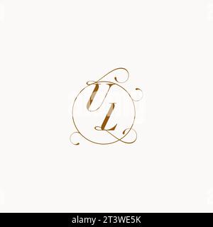 UL uniquely wedding logo symbol of your marriage and you can use it on your wedding stationary Stock Vector