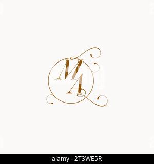 MA uniquely wedding logo symbol of your marriage and you can use it on your wedding stationary Stock Vector