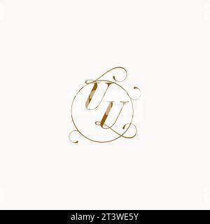 UU uniquely wedding logo symbol of your marriage and you can use it on your wedding stationary Stock Vector