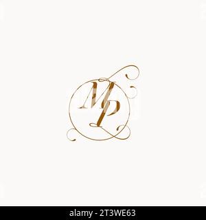 MP uniquely wedding logo symbol of your marriage and you can use it on your wedding stationary Stock Vector