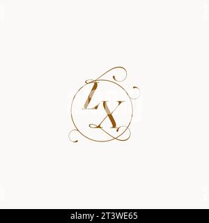 LX uniquely wedding logo symbol of your marriage and you can use it on your wedding stationary Stock Vector