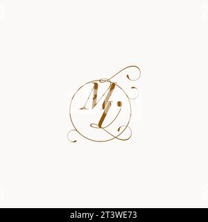 MV uniquely wedding logo symbol of your marriage and you can use it on your wedding stationary Stock Vector