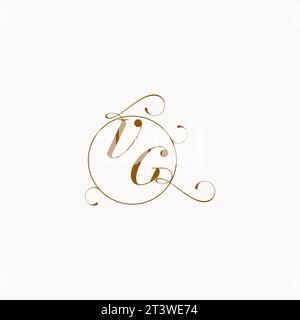 VG uniquely wedding logo symbol of your marriage and you can use it on your wedding stationary Stock Vector