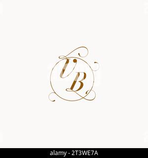 VB uniquely wedding logo symbol of your marriage and you can use it on your wedding stationary Stock Vector