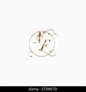 NF uniquely wedding logo symbol of your marriage and you can use it on your wedding stationary Stock Vector