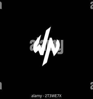 WN monogram esport logo design with cool shape concept in vector Stock Vector