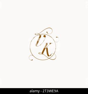 VK uniquely wedding logo symbol of your marriage and you can use it on your wedding stationary Stock Vector