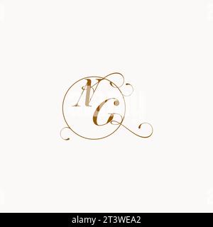NG uniquely wedding logo symbol of your marriage and you can use it on your wedding stationary Stock Vector