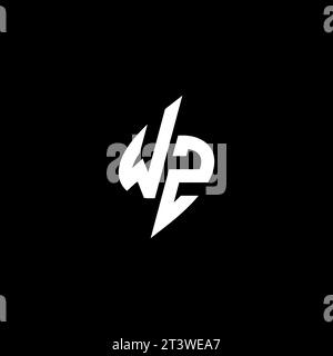 WZ monogram esport logo design with cool shape concept in vector Stock Vector
