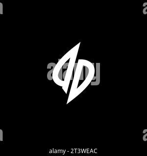 QD monogram esport logo design with cool shape concept in vector Stock Vector