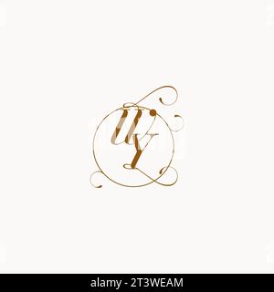 WY uniquely wedding logo symbol of your marriage and you can use it on your wedding stationary Stock Vector