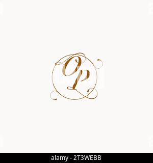 OP uniquely wedding logo symbol of your marriage and you can use it on your wedding stationary Stock Vector