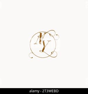 NY uniquely wedding logo symbol of your marriage and you can use it on your wedding stationary Stock Vector
