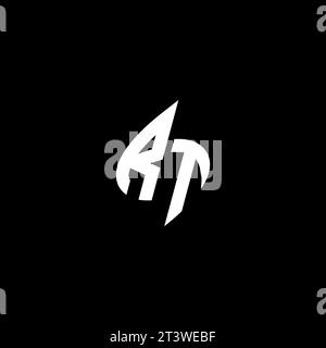 RT monogram esport logo design with cool shape concept in vector Stock Vector